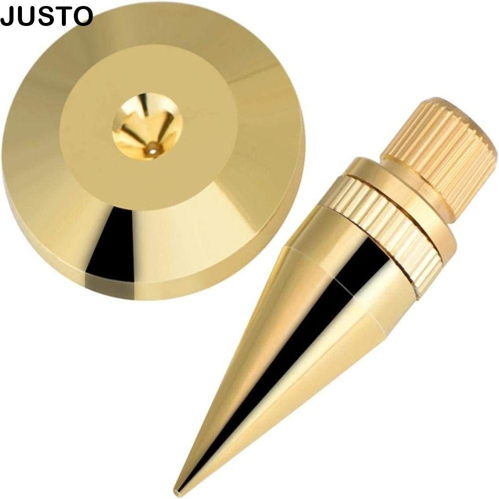JUSTO Speaker Spikes, M6*36 Copper Speaker Feet Pad, Copper Speaker Spike Gold Black Base Pad Feet D