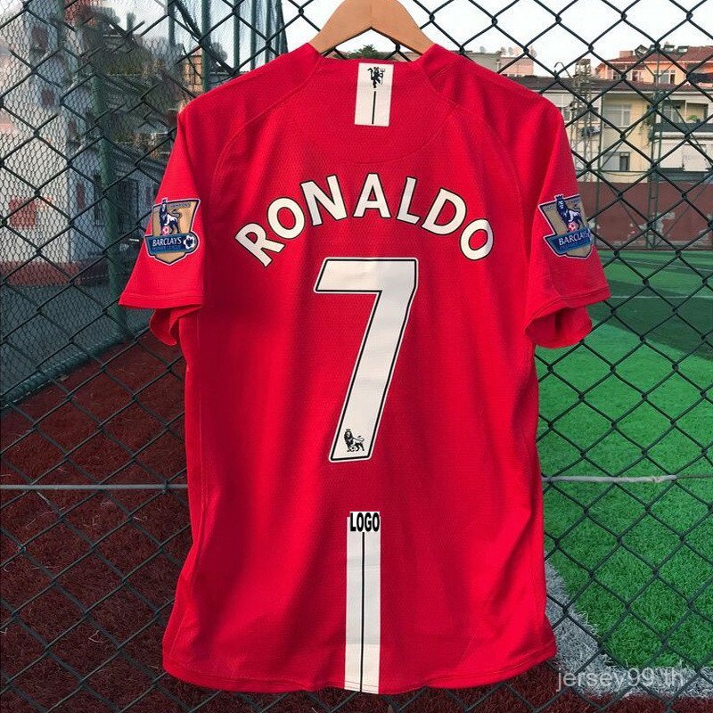 เสื้อยุคคลาสสิก Old Trafford Stadium แบบบ้านปี 2007-08 สินค้าคุณภาพดี เหมาะสำหรับแฟนฟุตบอลและสะสม