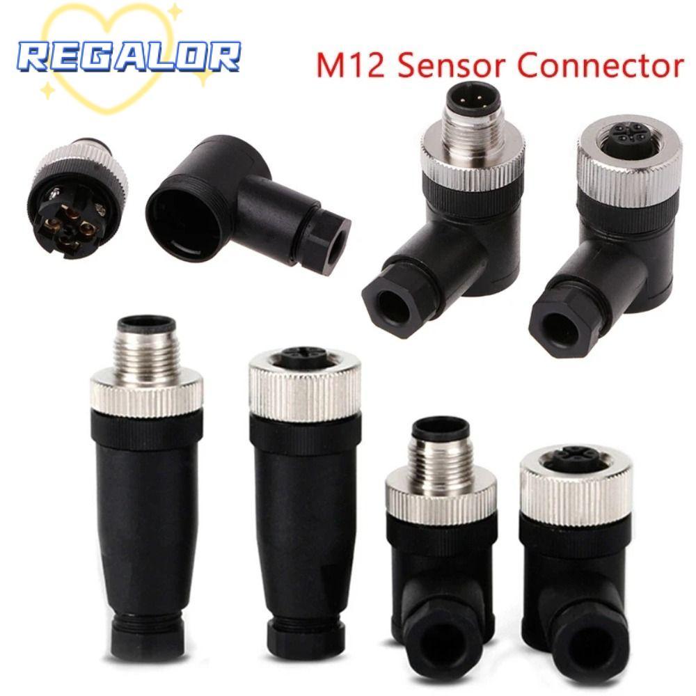 REGALOR0G M12 Sensor Connector, 4 5 8 Pin Connector M12 Aviation Plug, A Type Sensor Connectors ชายห