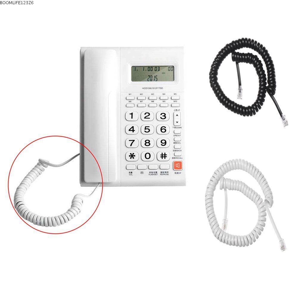 BOOMLIFE123Z6 สายไฟโทรศัพท์สีดําสีขาวม้วนสายเชื่อมต่อทองแดง