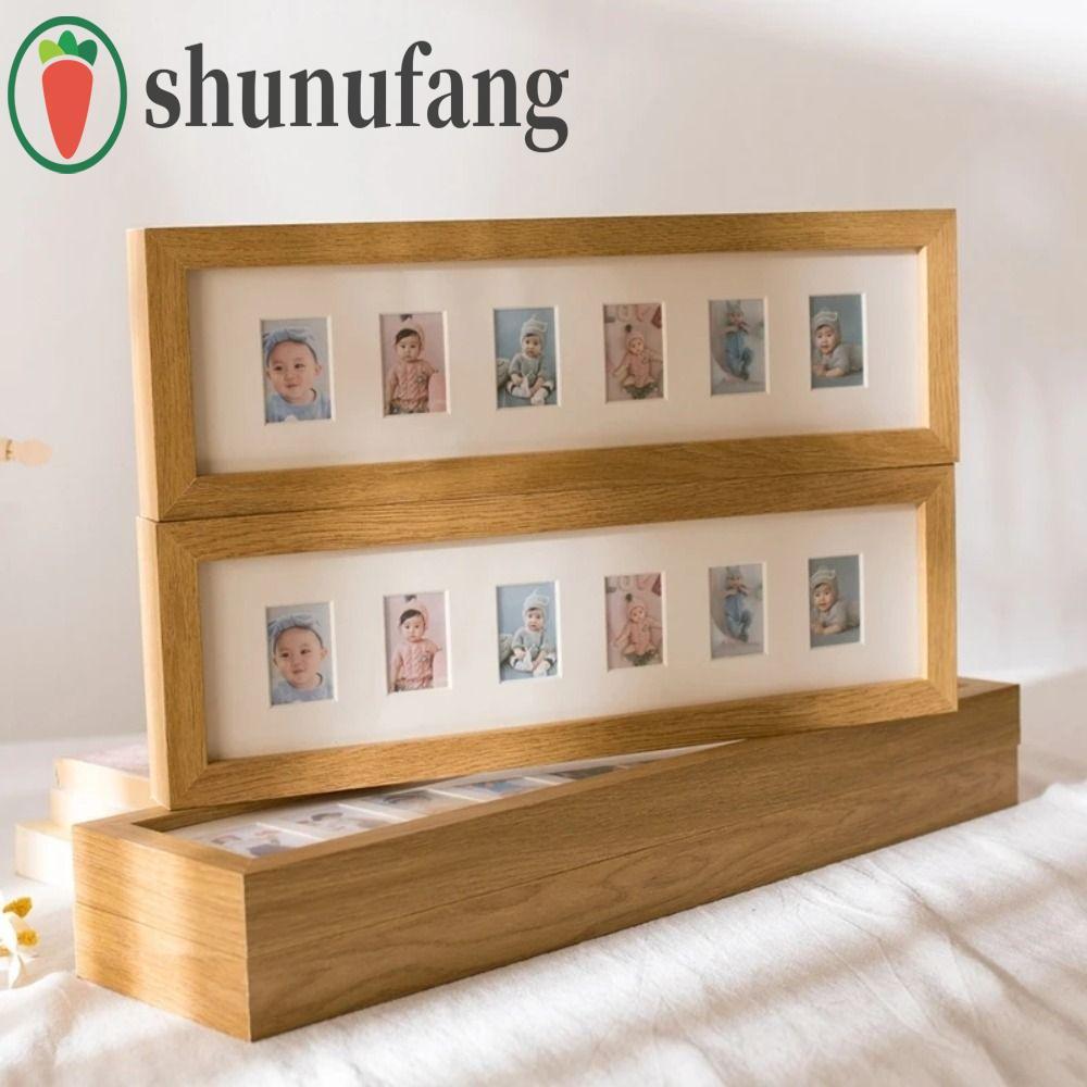 UNUF กรอบรูปการเจริญเติบโตของทารก, กรอบรูปไม้ขนาดเล็ก, ตกแต่งห้องสร้างสรรค์ 2 นิ้ว 6 /10 หลุมกรอบรูปอนุสรณ์ที่ทนทานของขว