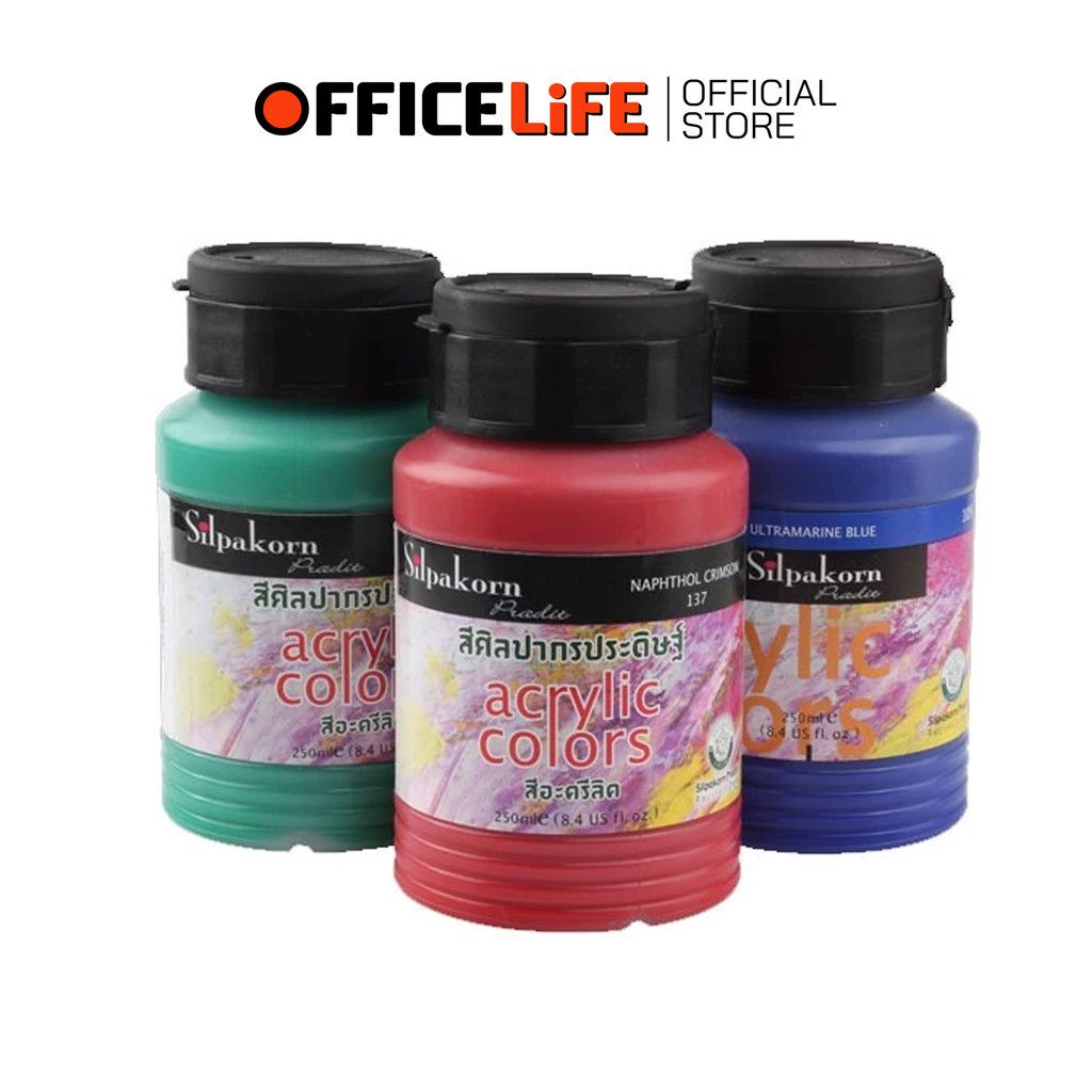 SILPAKORN (ศิลปากร​) สีอะคริลิค ขนาด 250 ML ( 1 ขวด ) — صورة 2