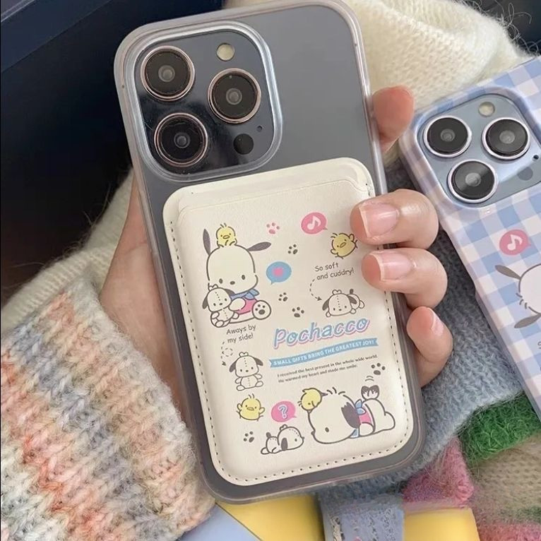 Japan Japan Korea Kuromi Magsafe Magnetic Card Holder เหมาะสําหรับ iPhone17ProMax หนังพร้อมสต็อก