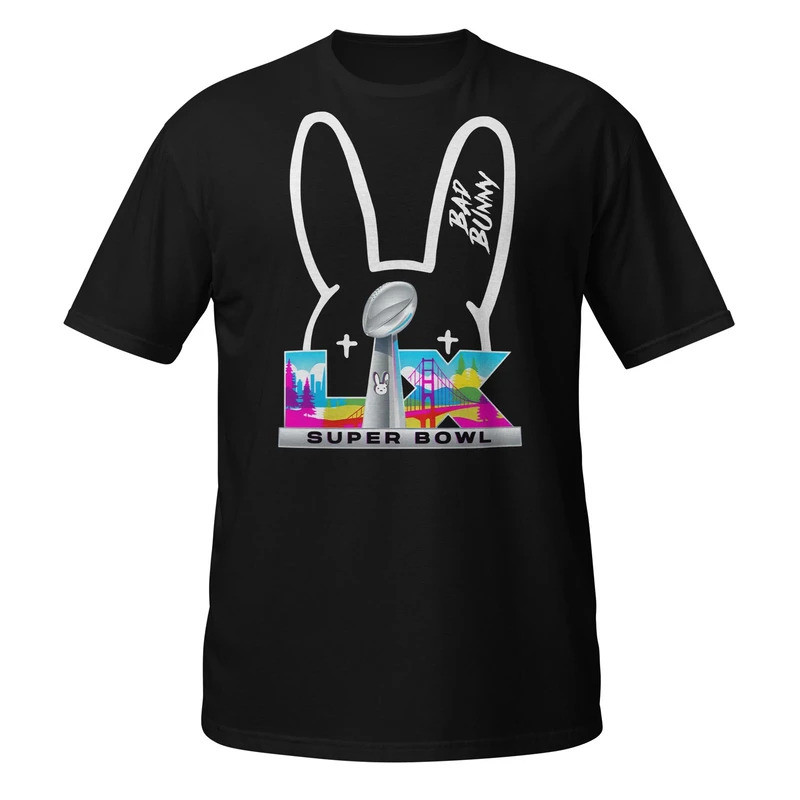 เสื้อ Unisex Graphic Bad Bunny Super Bowl 2026 Y2k Hip Hop O-คอแขนสั้นสําหรับผู้ชายและผู้หญิง
