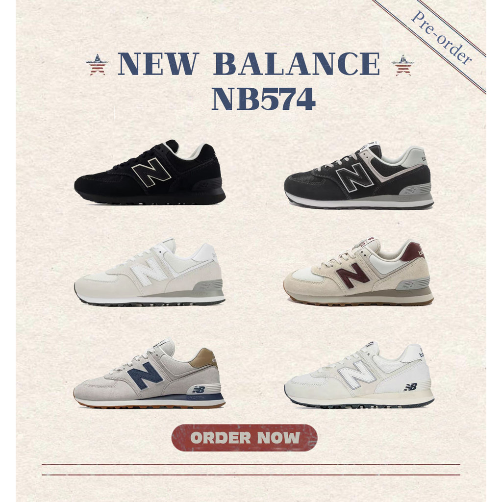 ☆pre-order☆ของแท้ 100% รองเท้า New Balance NB574 รองเท้าลำลอง Unisex U574NAB/ML574EVB/WL574RCF [พร้อ