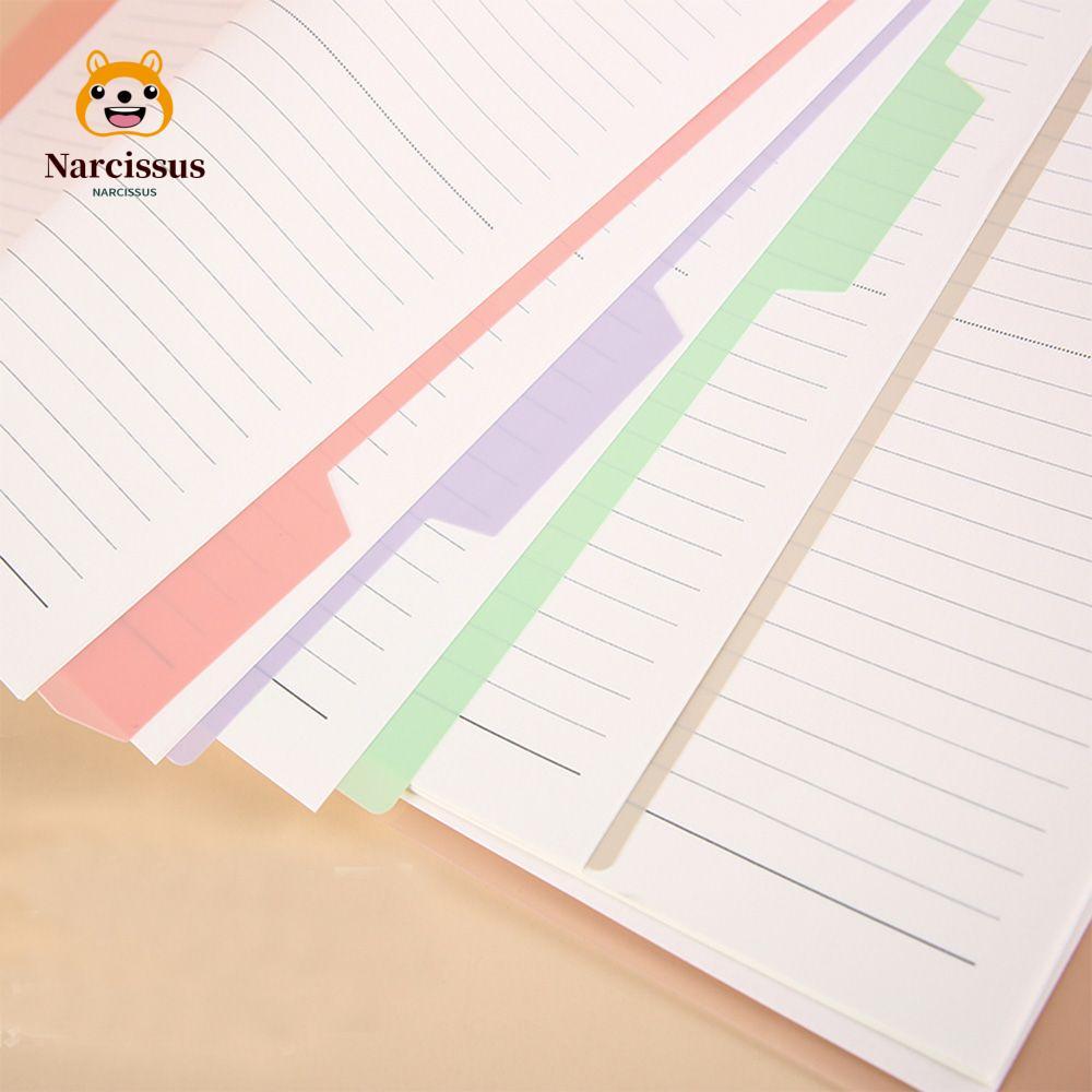 NARCISSUS Binder Page Dividers สินค้าสํานักงานคละสีสําหรับโฟลเดอร์โน๊ตบุ๊ค 4 Tab