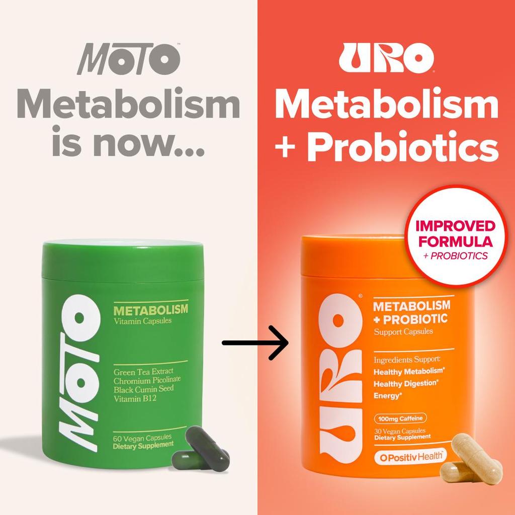 URO Metabol and Probiotic Capsule พร้อม Fitness Probiotic Blend, วิตามิน B12, และ Caffeine - แต่ละแพ