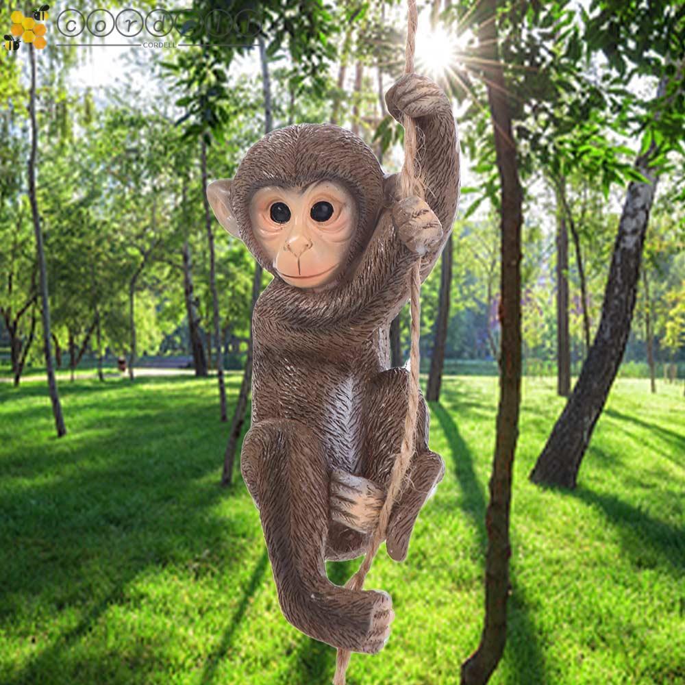 CORDELL ลิงแขวนเครื่องประดับ, Weatherproof Handmade Garden Climbing Monkey Figurine, Creative Resin 