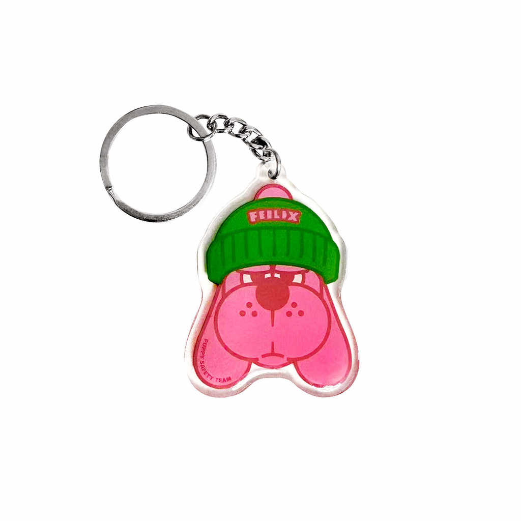 Black Cat Original FEILIX จี้สุนัขสีชมพูอะคริลิคพวงกุญแจสุนัขสีชมพูจี้กระเป๋า Pendantgt778.th2026022