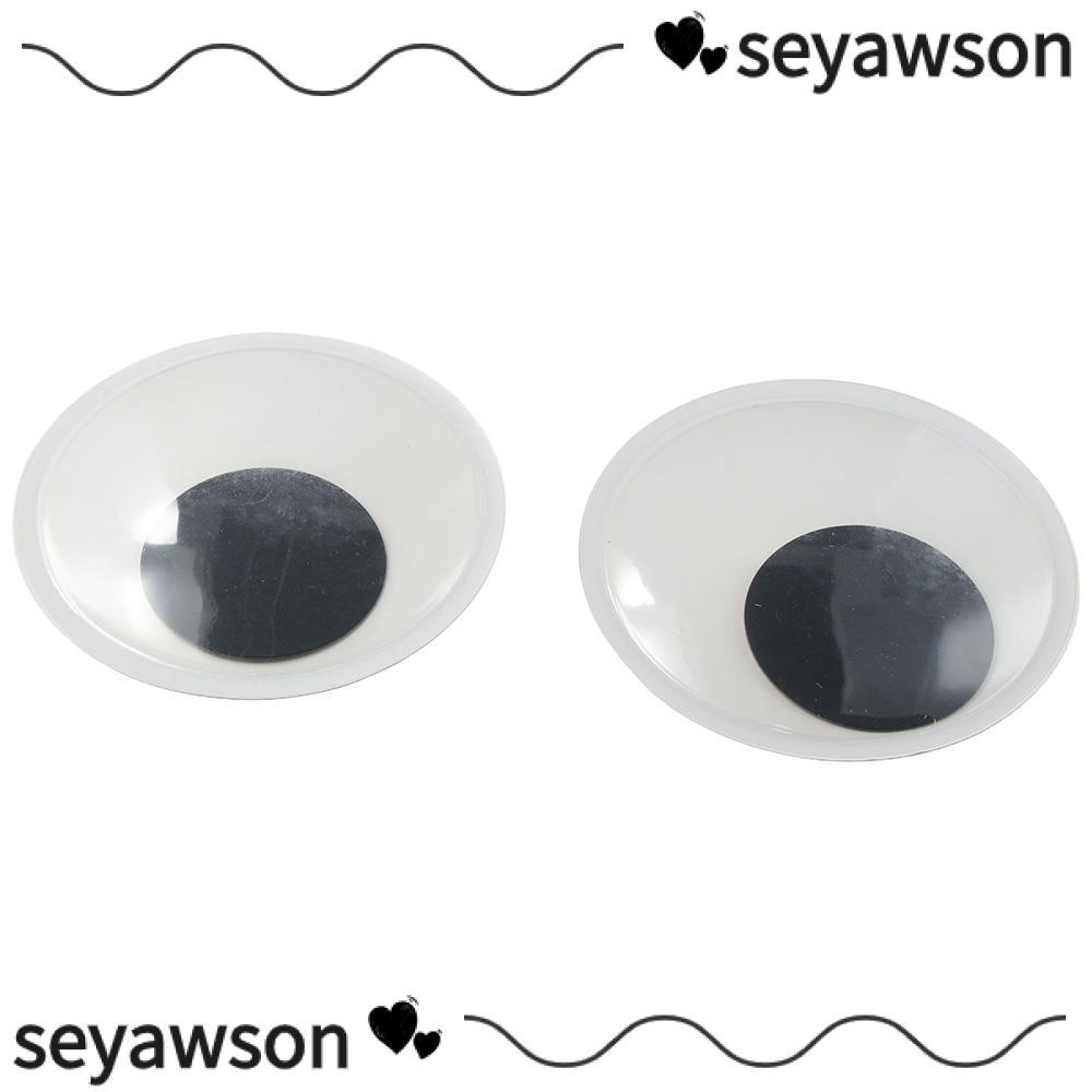 SEYAWSON 6PCS สีดําสีขาว Googly Eyes, ยักษ์สีขาวยักษ์ Googly Eyes, Googly Wiggle Eyes Self กาว 5.9 น