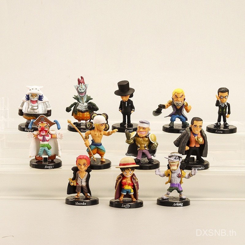12 ชิ้น/เซ็ตญี่ปุ่นอะนิเมะ One Piece รุ่น Q Luffy Shanks Clown Buggy Gekko Moria Rob Lucci PVC Actio