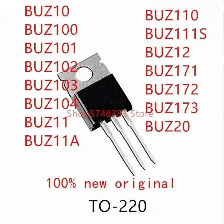 1-5 ชิ้นชุด BUZ10 BUZ100 BUZ101 BUZ102 BUZ103 BUZ104 BUZ11 BUZ11A BUZ110 BUZ1111S BUZ12 BUZ171 BUZ172 BUZ173 BUZ20 TO-220