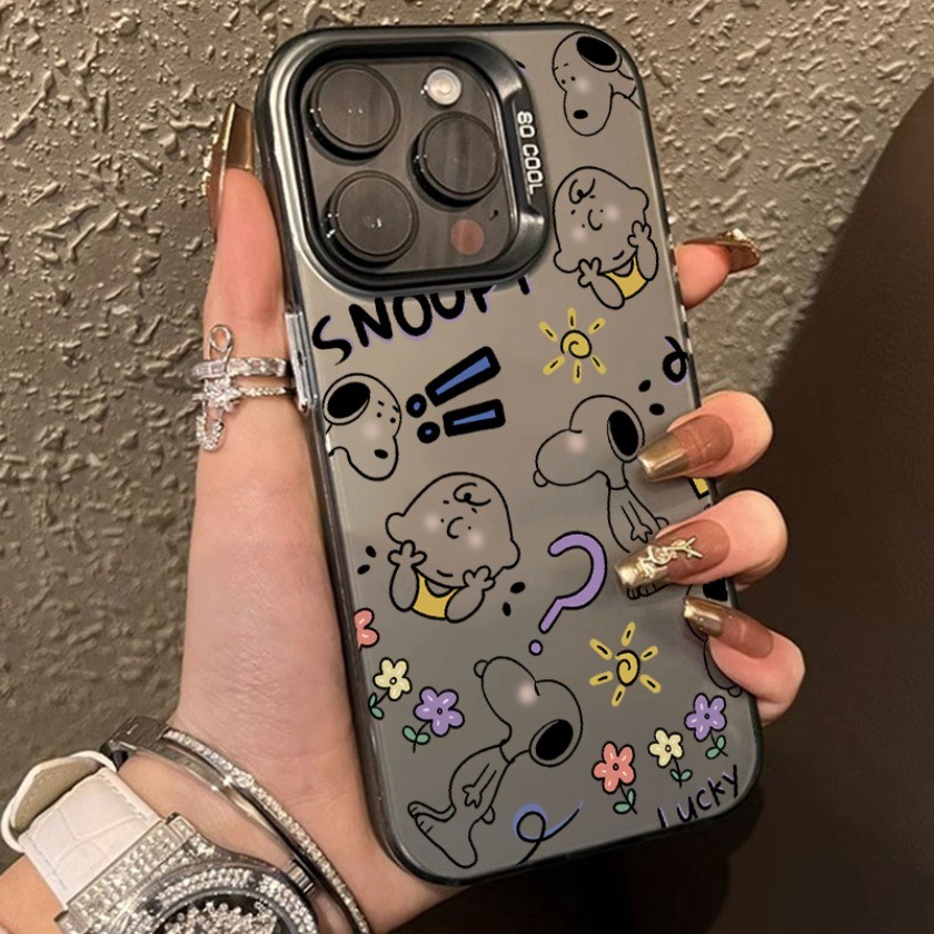 สําหรับ Samsung S26 S24 S23 S22 S21 S25 Plus S25 S24 Ultra S23 S24 S25 S21 S20 FE การ์ตูน Snoopies line Matte กันกระแทกเคสโทรศัพท์ ราคา ถูกที่สุด ดีลบีเคเค แกลเลอรีภาพที่ 2