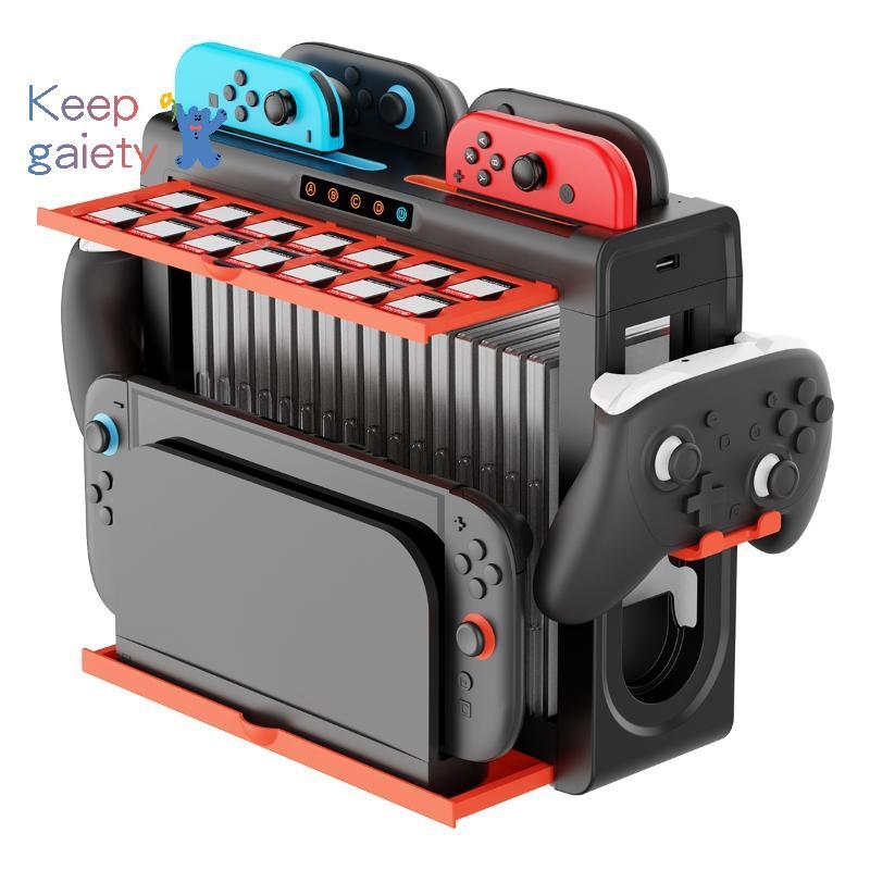 [Kpt-t] สถานีจัดระเบียบพร้อมที่วางจอแสดงผลสําหรับตัวควบคุม Switch 2, 4 Joy-Cons&Pro,อุปกรณ์เสริม [ให