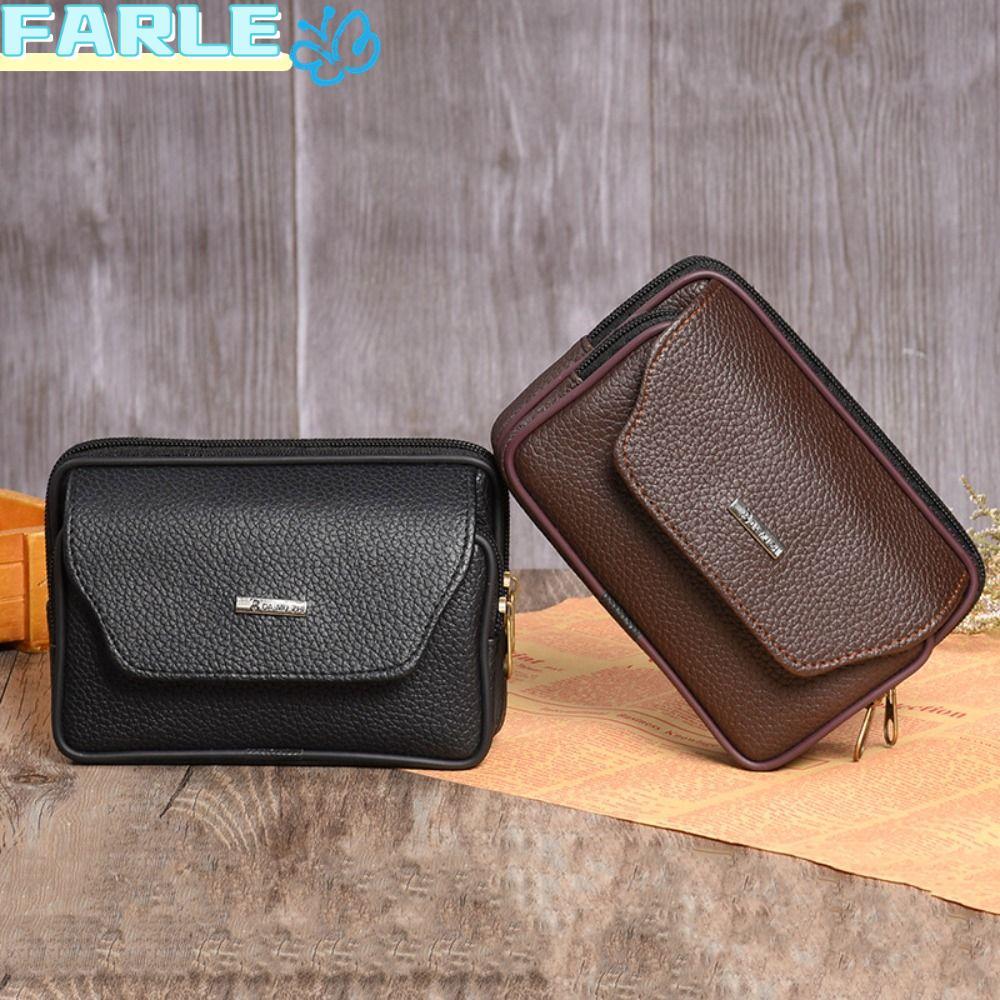 FARL กระเป๋าคาดเอวผู้ชาย, Sport Travel Bum Belt Pack, PU หนังกันน้ําสบายกระเป๋าคาดเอว