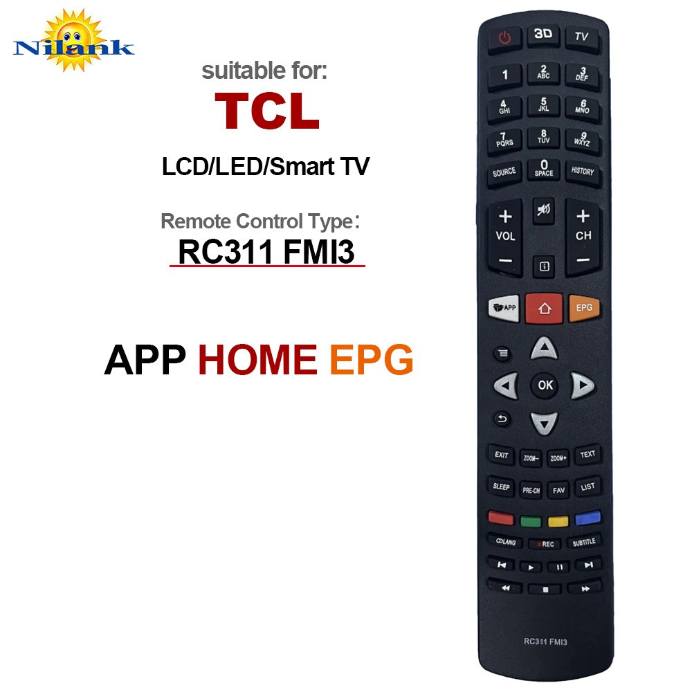 NiLANK รีโมทแท้ สำหรับรีโมททีวีสมาร์ท LCD TCL รุ่น RC311 FMI3