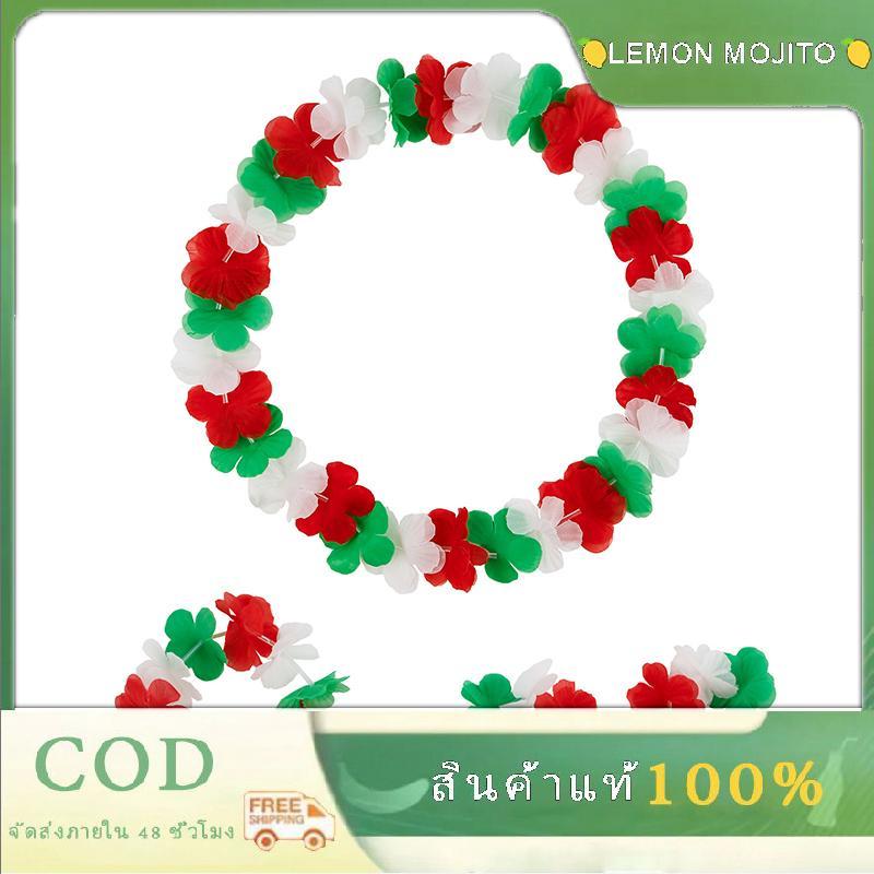 Leon Mojito 4ชิ้น/เซ็ตฮาวายดอกไม้ประดิษฐ์สร้อยคอ Leis พวงมาลัยคาดศีรษะงานแต่ง th