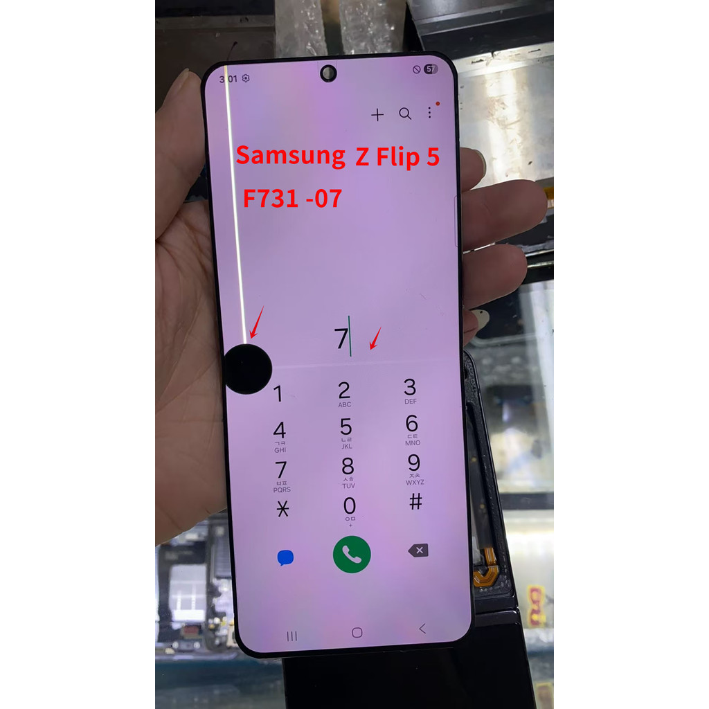 ข้อบกพร่อง LCD สําหรับ Samsung Z Flip 5 F731 จอแสดงผล LCD Samsung Z Flip5 F731 SM-F731B F731N จอแสดง