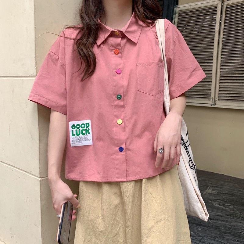 Floerns เสื้อสไตล์หวาน เสื้อเชิ้ตเกาหลีทรงหลวม