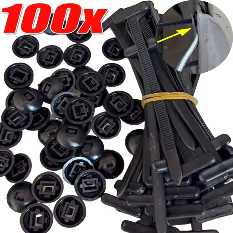 10-100 ชิ้นไนลอน Universal Cable Tie Buckle Pin และปุ่ม Zip Ties Self-Locking สายเคเบิลคงที่ Zip Tie Wire ยึดสายรัด