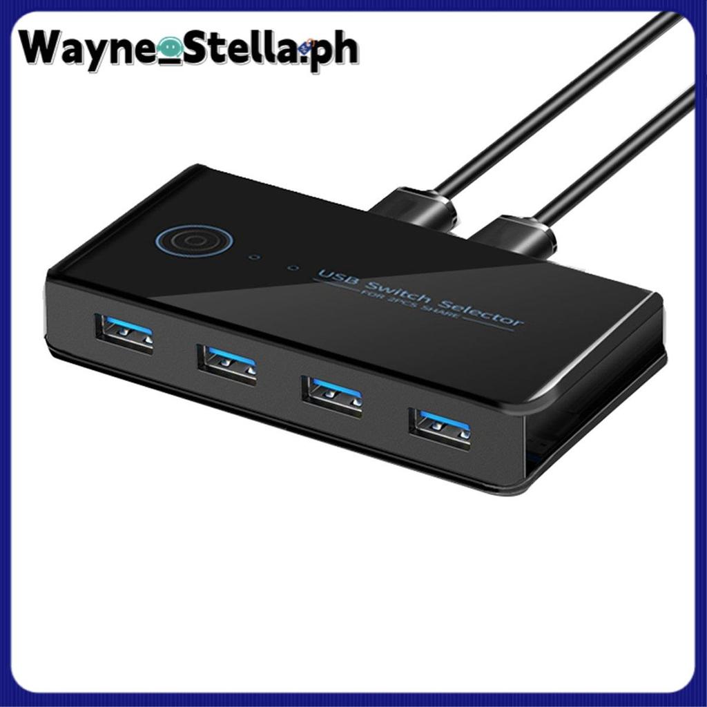 Wayne_StellaUSB KVM Switch USB Shared Switcher 2 in 4 Out สําหรับแล็ปท็อปพีซีคีย์บอร์ดเมาส์เครื่องพิ