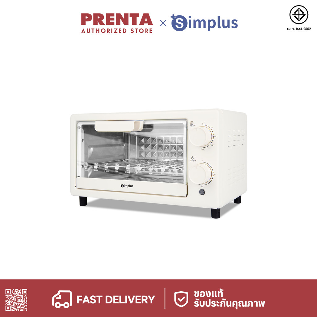 Simplus เตาอบไฟฟ้า 10 ลิตร เตาอบไฟฟ้ามัลติฟังก์ชั่นอัจฉริยะ อบอัตโนมัติ เตาอบควบคุมอุณหภูมิอิส DKXH005