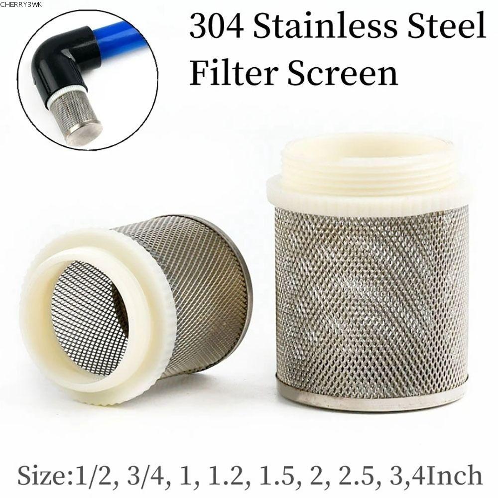 19VJKEPSHOP 1 ชิ้นท่อกรอง,ข้อต่อ Percolator 304 สแตนเลสตาข่ายกรองหน้าจอ,น้ําทําความสะอาดปั๊มน้ํา 1/2" 3/4" 1" กรอง