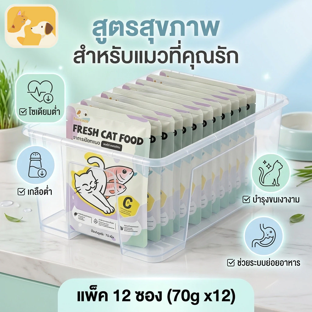 【12 ซอง】 🔥ราคาพิเศษ! Ketzuzu อาหารเปียกแมว เนื้อบด ย่อยง่าย สำหรับแมวทุกสายพันธุ์ 70g