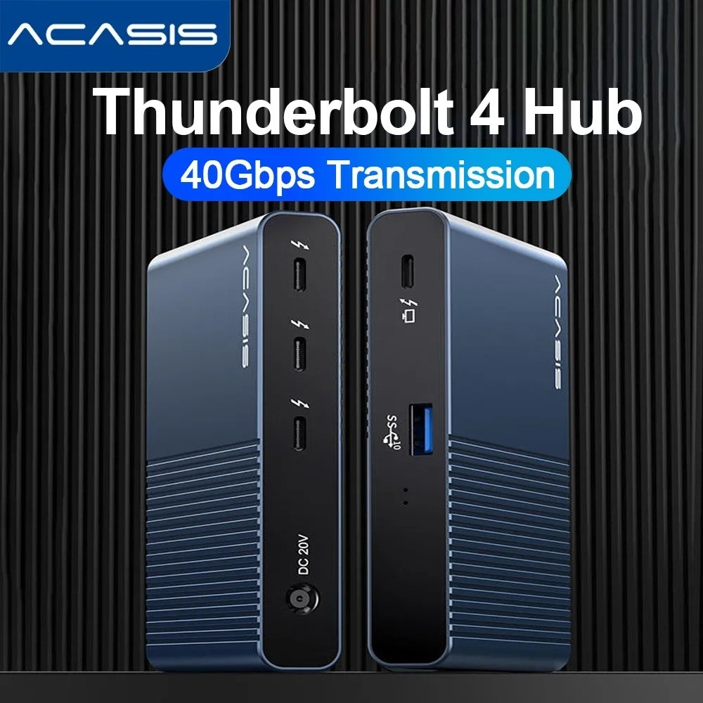 ACASIS 40Gbps USB HUB USB4.0 Thunderbolt 4 5-in-1 Type-C Deck 8K @ 60HZ เอาต์พุตวิดีโอ PD ชาร์จสําหร