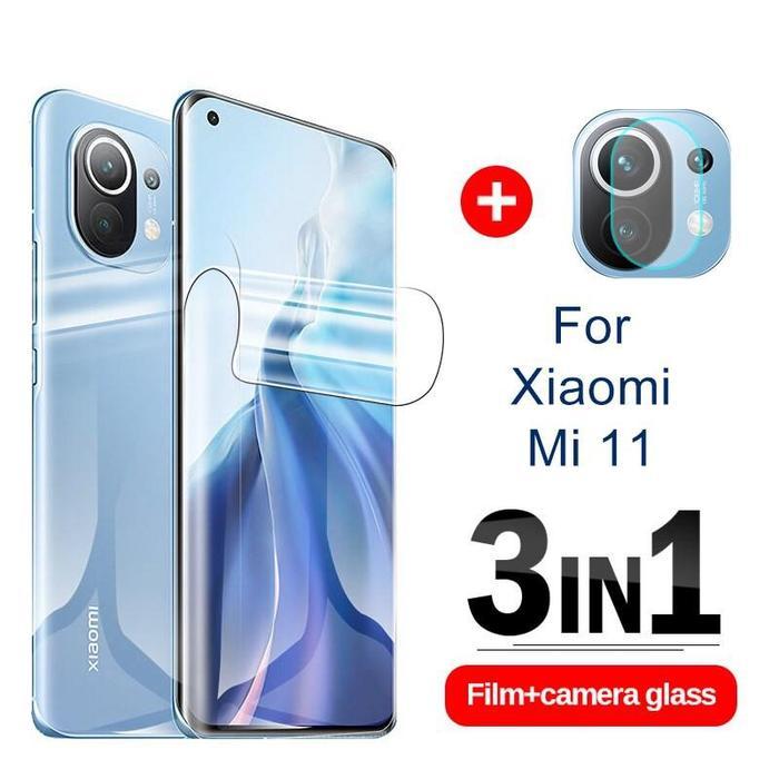 LAYAR ป้องกันหน้าจอสําหรับ Xiaomi 11 Xiaomi 11 Lite Xiaomi 11 Ultra 3 in 1 hydrogel วัสดุ - Mi 11