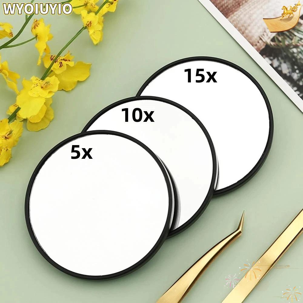 กระจกขยาย WYOIUYIO พร้อมถ้วยดูด 5x/10x/15x กระจกแต่งหน้า, กระจกขยายสิวหัวดําทรงกลม