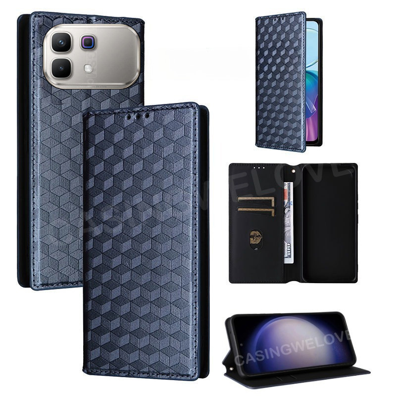 ปลอกสําหรับ Infinix Note 60 Pro + 5G 4G 2026 หรูหราหนังตารางพลิกเคสโทรศัพท์ช่องเสียบการ์ดวงเล็บกันกระแทกป้องกันกรณี