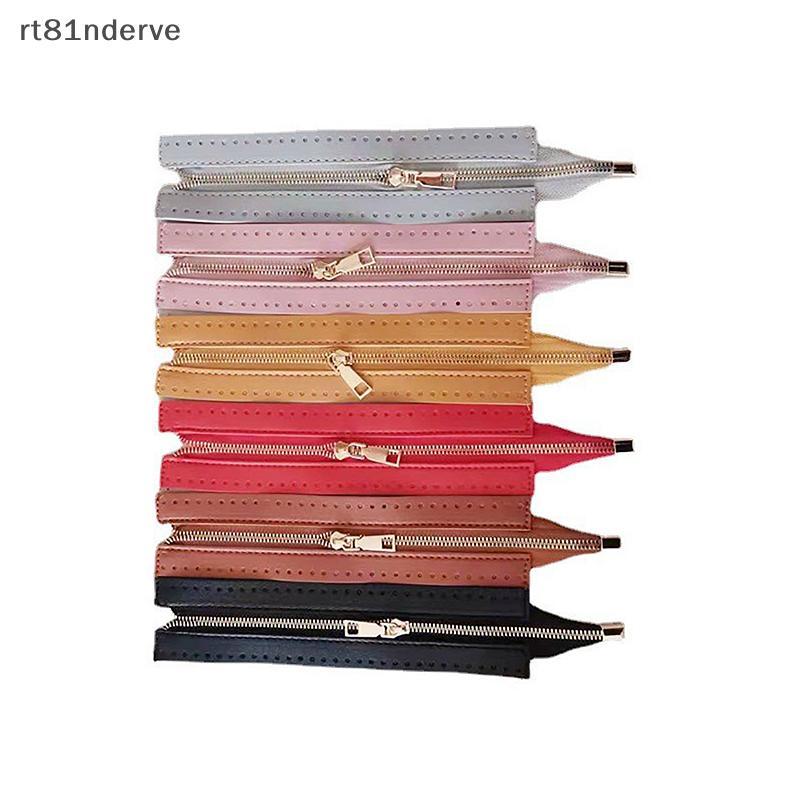 RVE DIY ซิปสําหรับทอกระเป๋าฮาร์ดแวร์ PU หนังซิปอุปกรณ์เย็บผ้าซิปโลหะสําหรับเสื้อผ้ารองเท้าอุปกรณ์ N