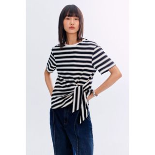 H&M(เอชแอนด์เอ็ม) เสื้อยืดดีไซน์ผูกด้านข้าง ผู้หญิง 1328207_…