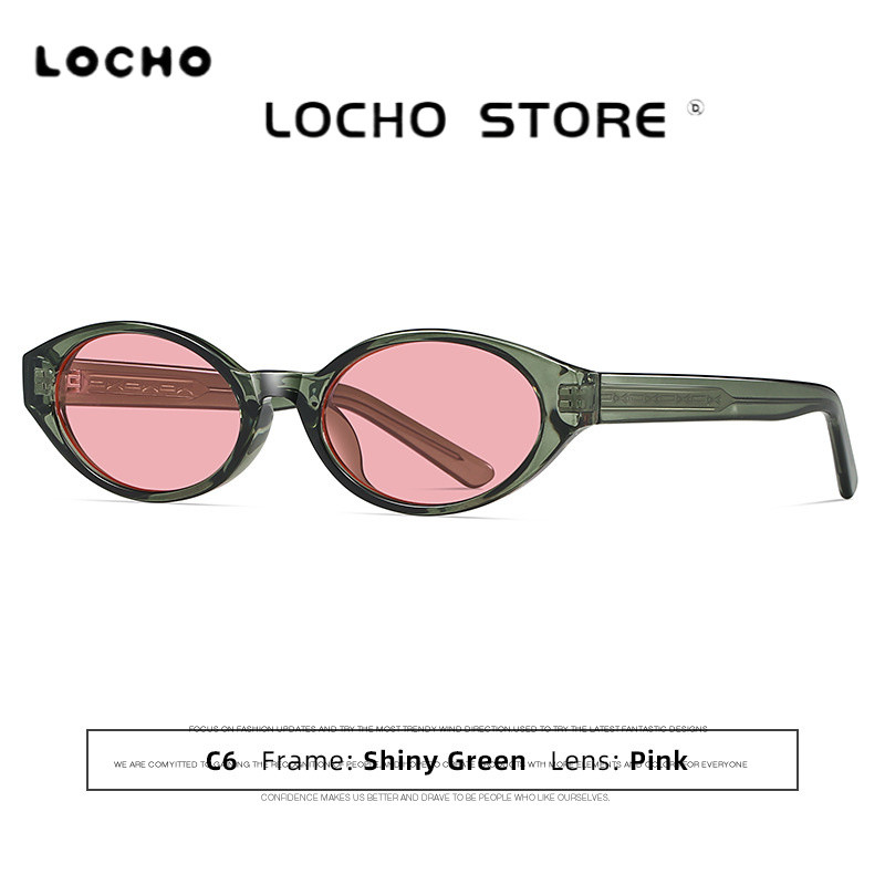 LOCHO แว่นกันแดดทรง Cat-Eye ออกแบบพิเศษ ป้องกันUV ดูทันสมัย เหมาะสำหรับซัมเมอร์