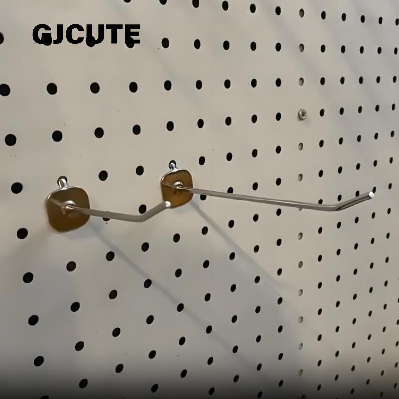 GJCUTE 10 ชิ้นหมุดบอร์ด Pegboard ตะขอโรงรถทํางาน Shop Storage แสดงองค์กร 3.3 มิลลิเมตรเหล็กแขวนเครื่