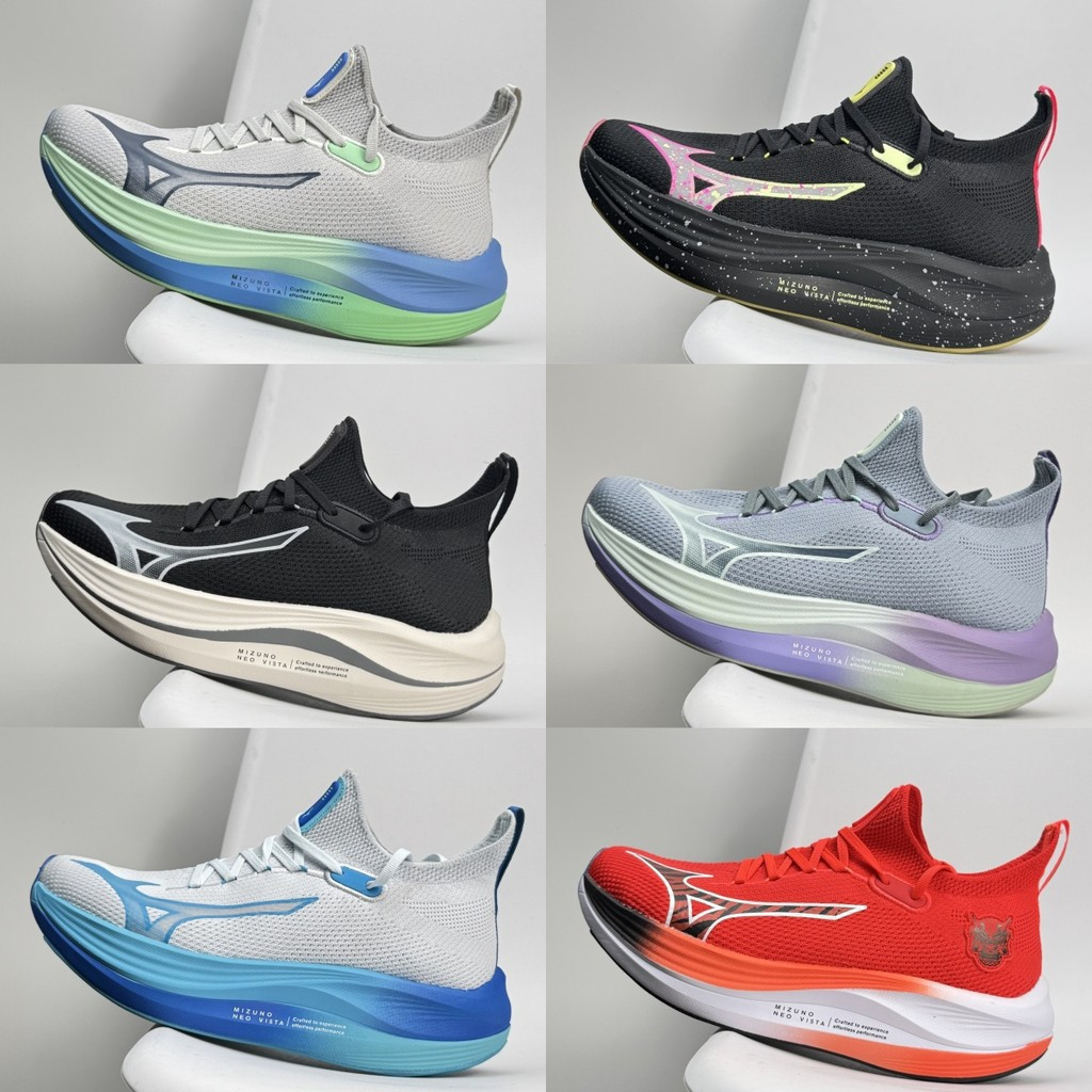 Mizuno Neo Vista รองเท้าวิ่งผู้ชายผู้หญิงกีฬารองเท้าตาข่าย Unisex คู่ Ultra-Light รองเท้าวิ่งจ๊อกกิ้