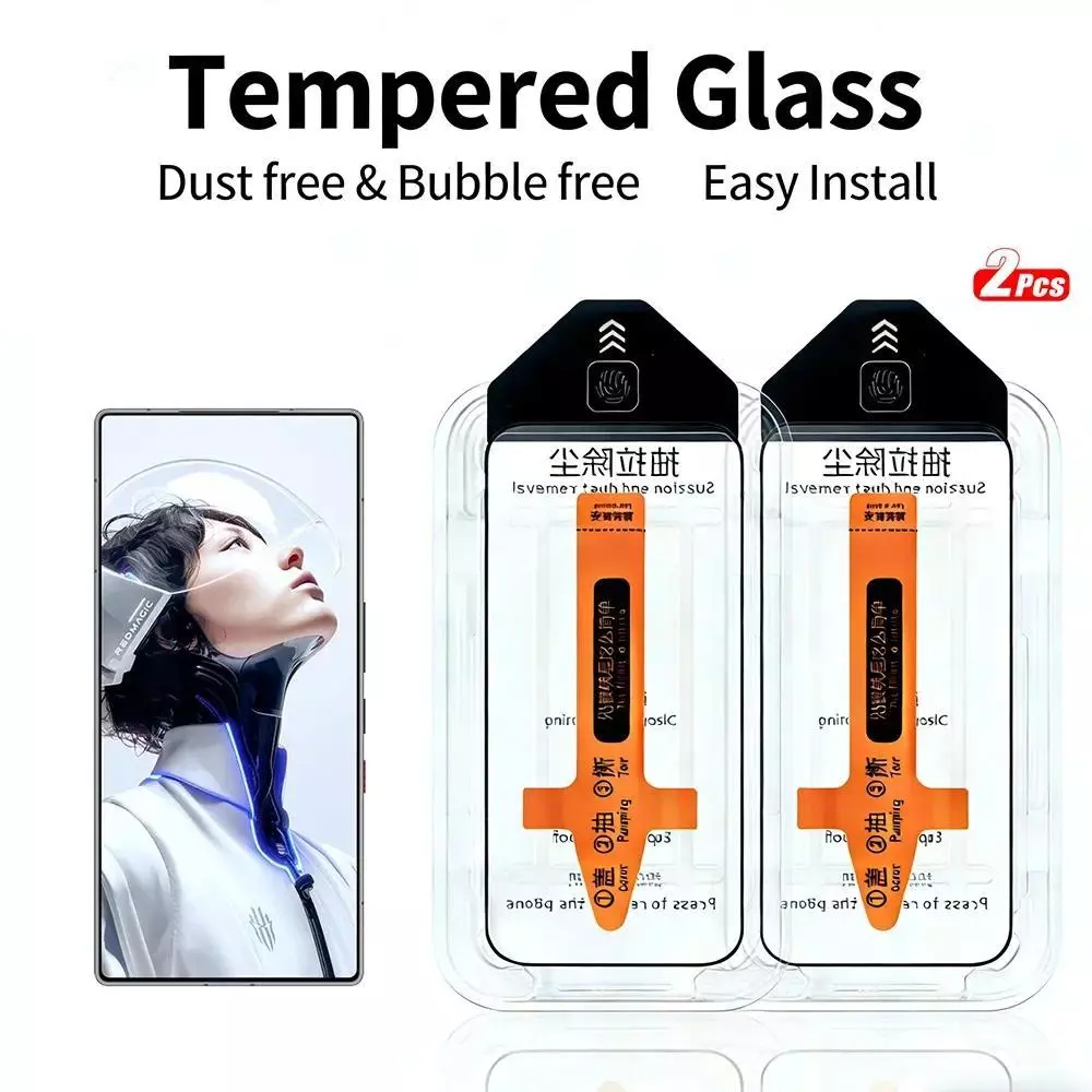 2pcs กระจกนิรภัยสําหรับ ZTE Nubia Red Magic RedMagic 11 Air 11 Pro + 10 10S 10 Air 11 10S Pro Plus ป้องกันหน้าจอ One-Touch ติดตั้ง