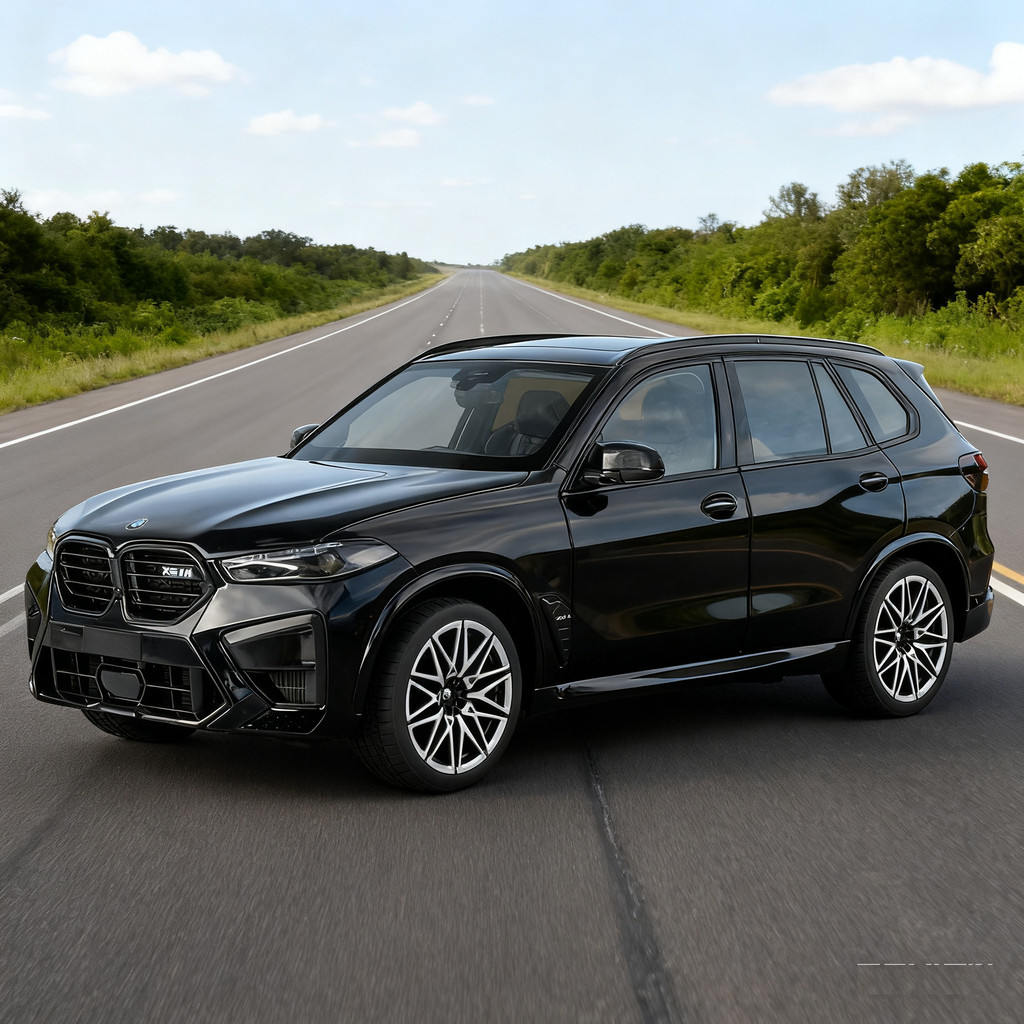 [โมเดลรถ] Black Mamba 1/18 BMW X5M โมเดลรถโลหะผสมเลื่อนแสงเสียงของเล่นจําลองรถโช้คอัพพวงมาลัย