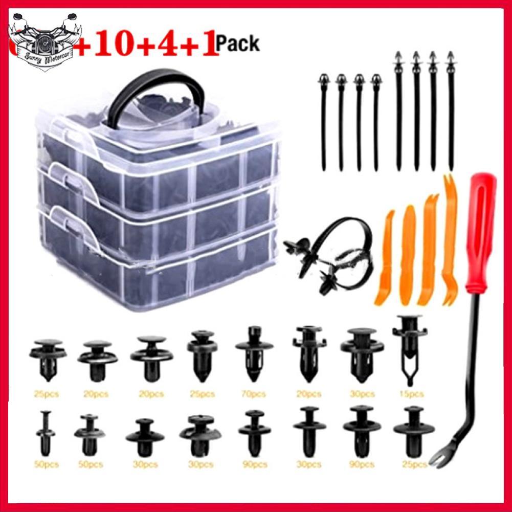 Sunnyhousess Sunnyhousess หมุดย้ำรถรัดกล่องบรรจุพลาสติกคลิปยึดอัตโนมัติสำหรับซ่อมกันชน 635 ชิ้น