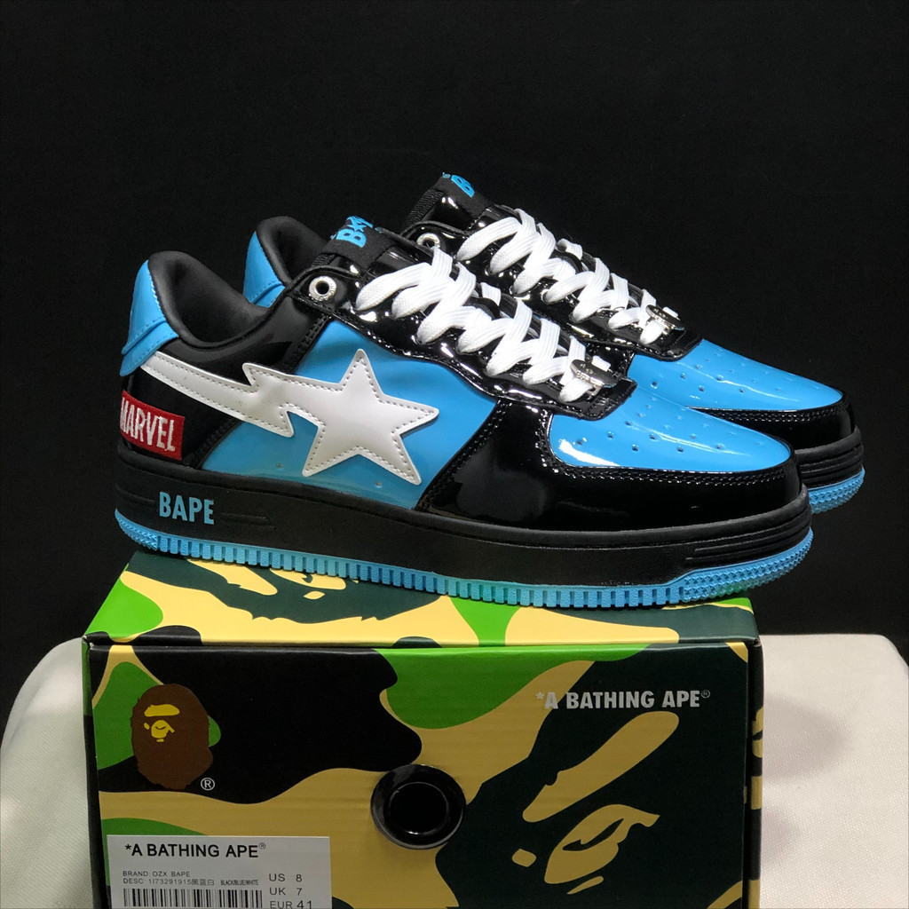 Bape Sta Venom รองเท้าบอร์ดลําลองตัดต่ําที่ทนต่อการสึกหรอและสะดวกสบาย