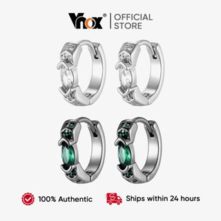 VNOX วีน็อกซ์ ต่างหูเพทาย สไตล์ใหม่สีเขียว หรูหราเรียบง่าย เ…