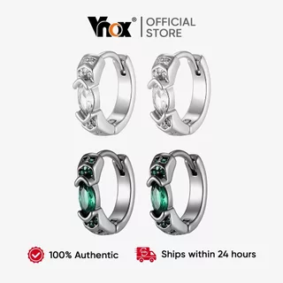 VNOX วีน็อกซ์ ต่างหูเพทาย สไตล์ใหม่สีเขียว หรูหราเรียบง่าย เหมาะสำหรับผู้ชายและผู้หญิง เป็นของขวัญดีๆ