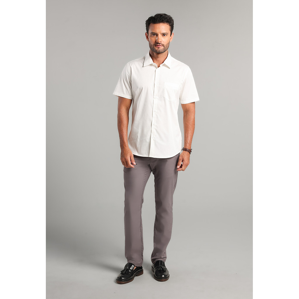 KEMEJA MOC - เสื้อเชิ้ตแขนสั้นผู้ชาย Bolivia - สีขาว