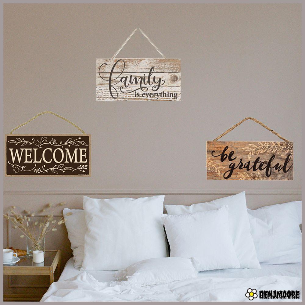 BENJMOORE ป้ายต้อนรับ Sweet Home Family ตกแต่งผนังไม้