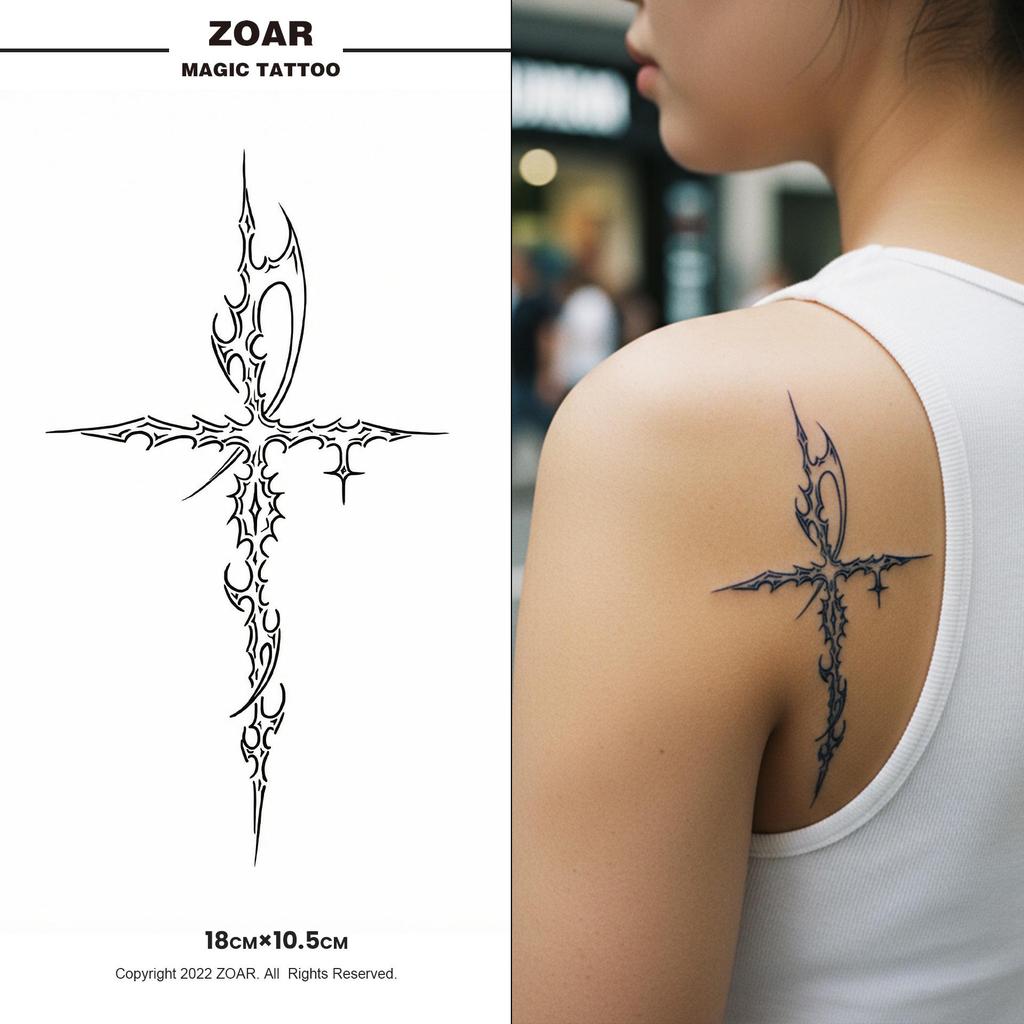 [ส่งจากไทย] ZOAR แทททูสมุนไพร กึ่งถาวร กันน้ำ ติดทนนาน 2 สัปดาห์ สติ๊กเกอร์รอยสัก Magic Tattoo สีสมจริง ไม่โป๊ะZ856