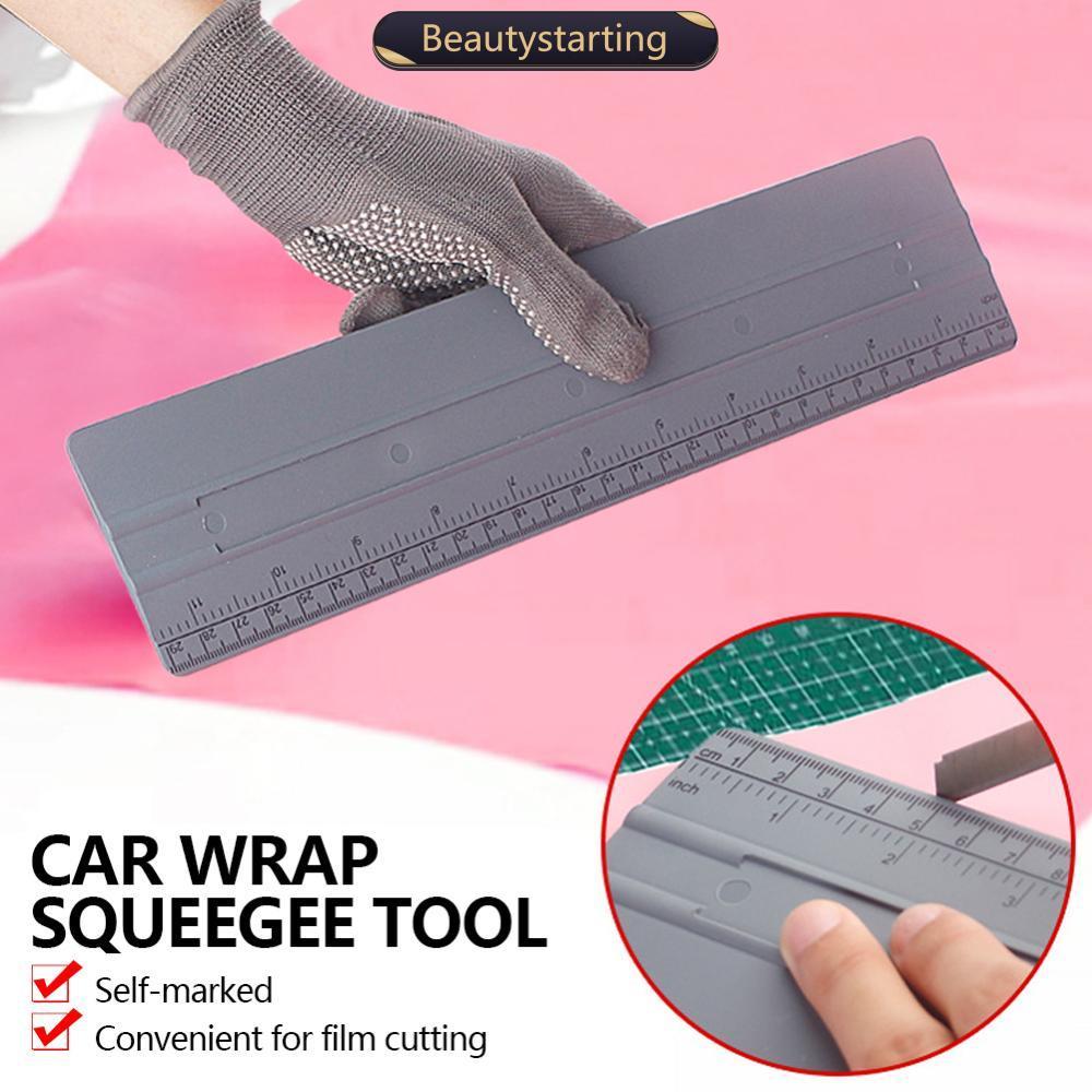 BEAUTYSTARTING Car Wrap ไม้กวาดหุ้มยางเครื่องมือสี่เหลี่ยมผืนผ้า Application Scraper Water & Bubble 