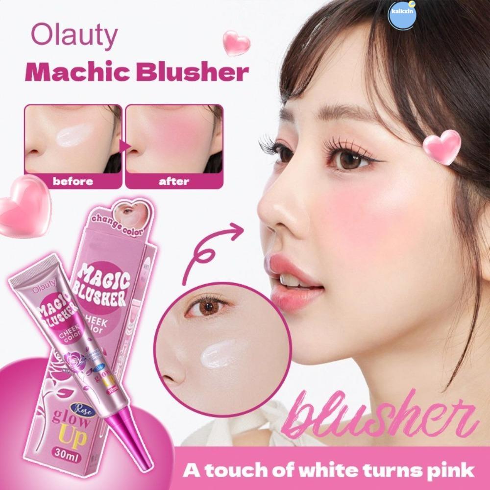 COOLSO Magic Blusher, Natural Matte Temperature Sensitive Blusher, แฟชั่น Brightening Color Change Long Lasting Cheek Tint Cream