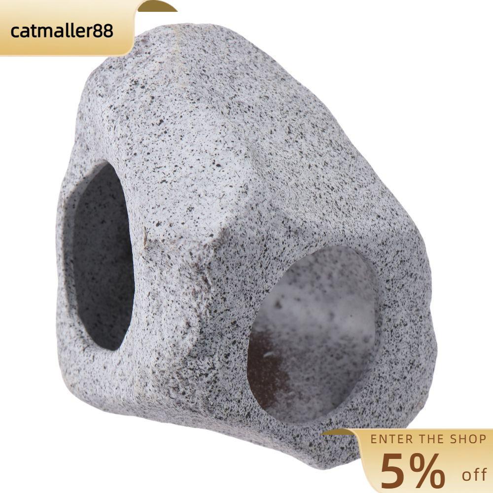 CATMALLER88 Cave, Ceramic Spawel Decor Hideout House, Betta Fish Play and Rest Decor Stone Aquarium