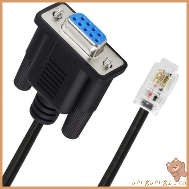 Bangb DB9 ถึง RJ9 อะแดปเตอร์ 4P4C โทรศัพท์คริสตัลหัว Pin Serial Port RS232 การเชื่อมต่อสายเคเบิลสัญญ